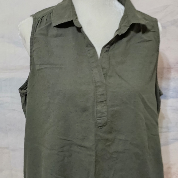 St John's Bay Sleeveless Dark Green Shirt Dress Sz XL - Picture 3 of 7